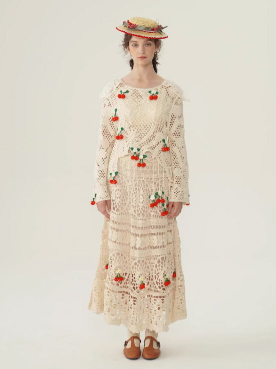 Cherry Crochet Garden Blouse