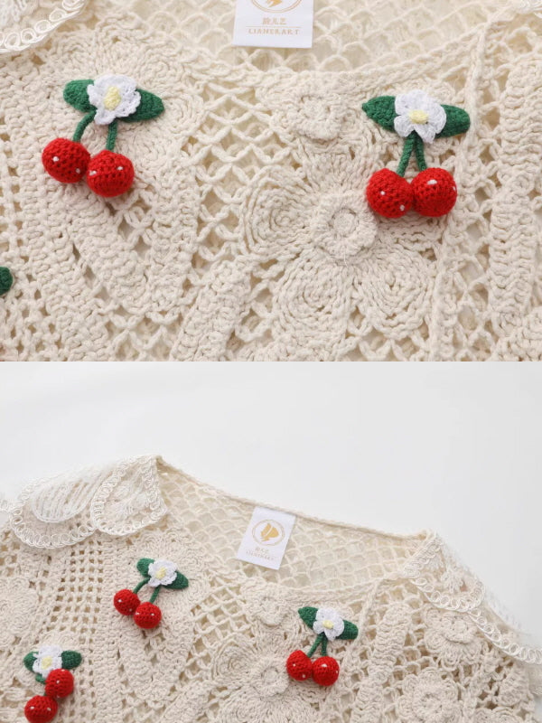 Cherry Crochet Garden Blouse