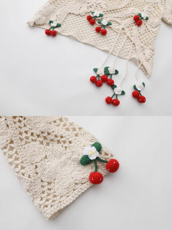Cherry Crochet Garden Blouse
