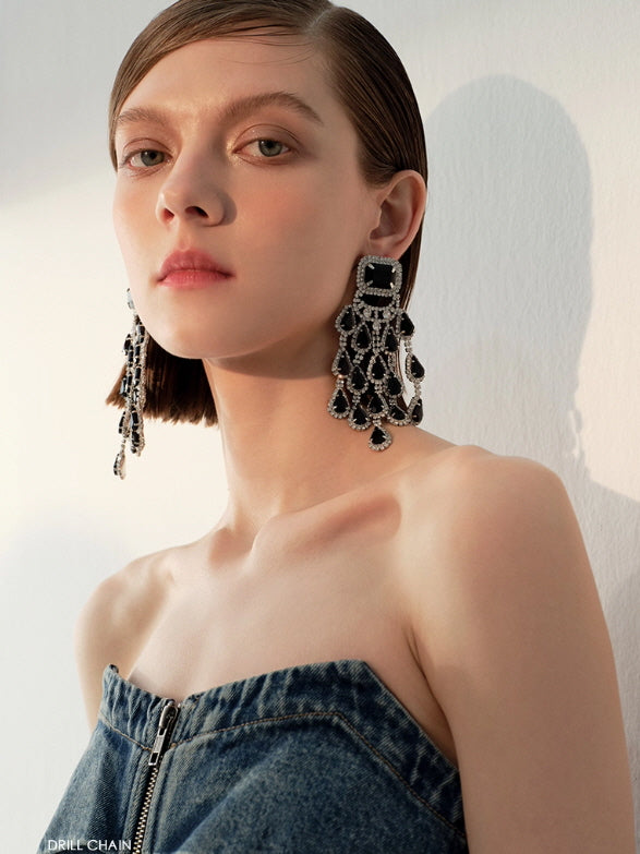 Crystal Cascade Chandelier Earrings