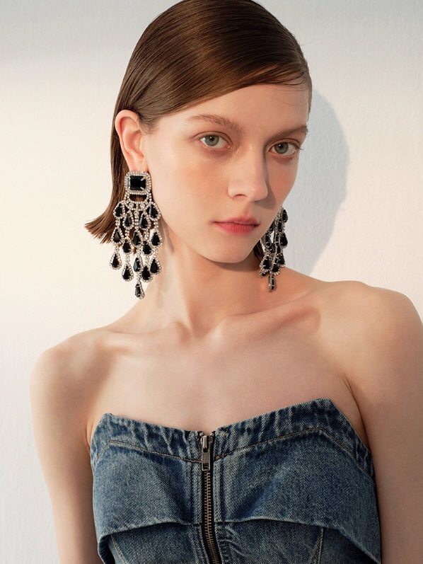 Crystal Cascade Chandelier Earrings