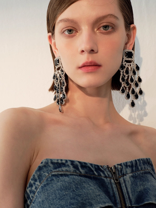 Crystal Cascade Chandelier Earrings