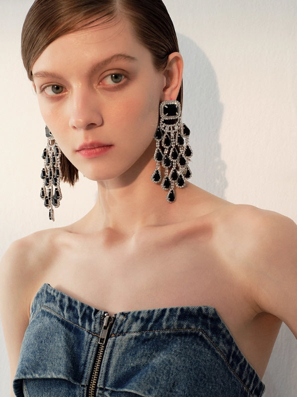 Crystal Cascade Chandelier Earrings