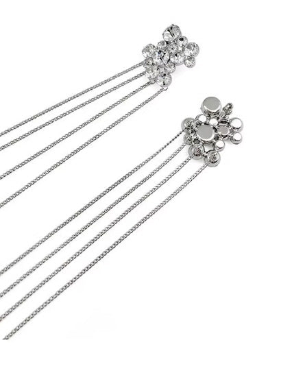 Crystal Bloom Long Chain Earrings