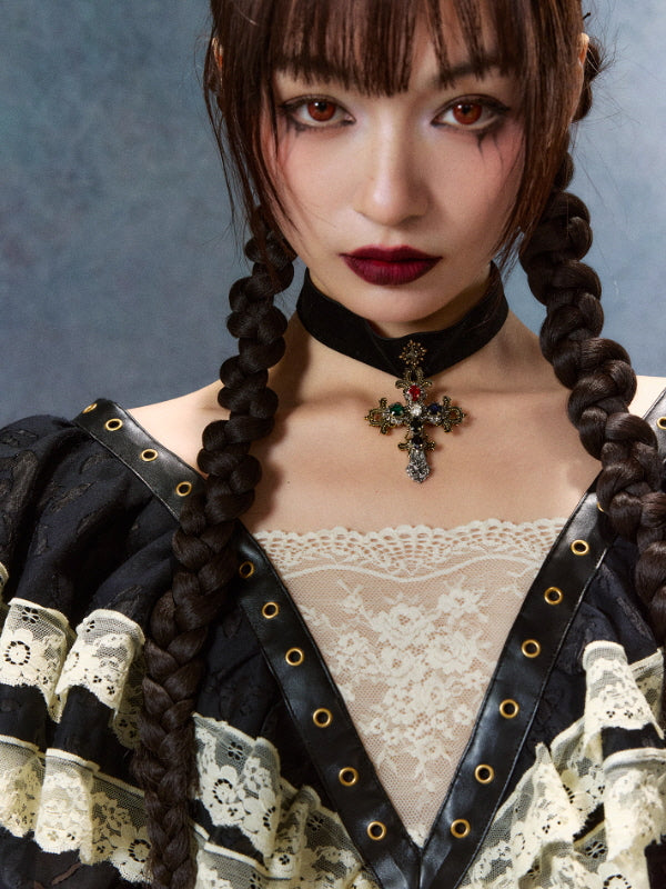 Midnight Rose Gothic Lace Dress