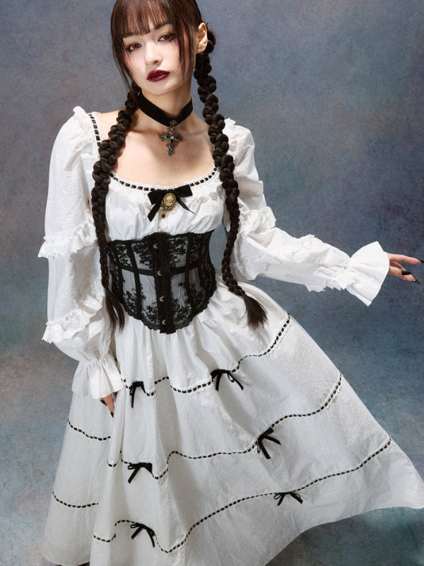 Victorian Ribbon Cameo Dress