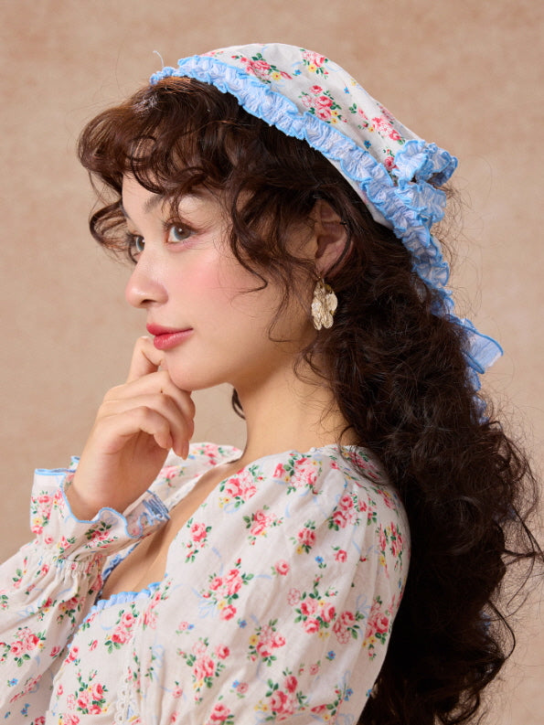 Blue Ribbon Vintage Floral Long Dress