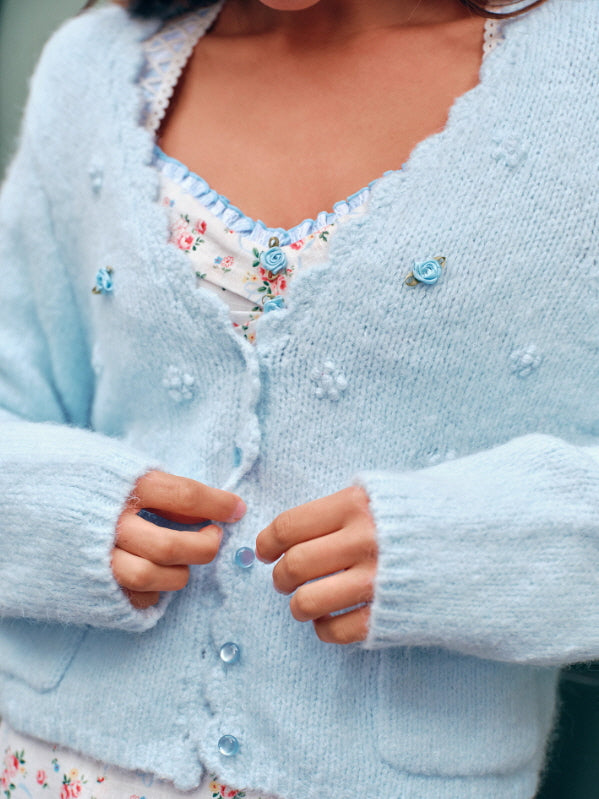 Blue Ribbon Vintage Floral Long Dress