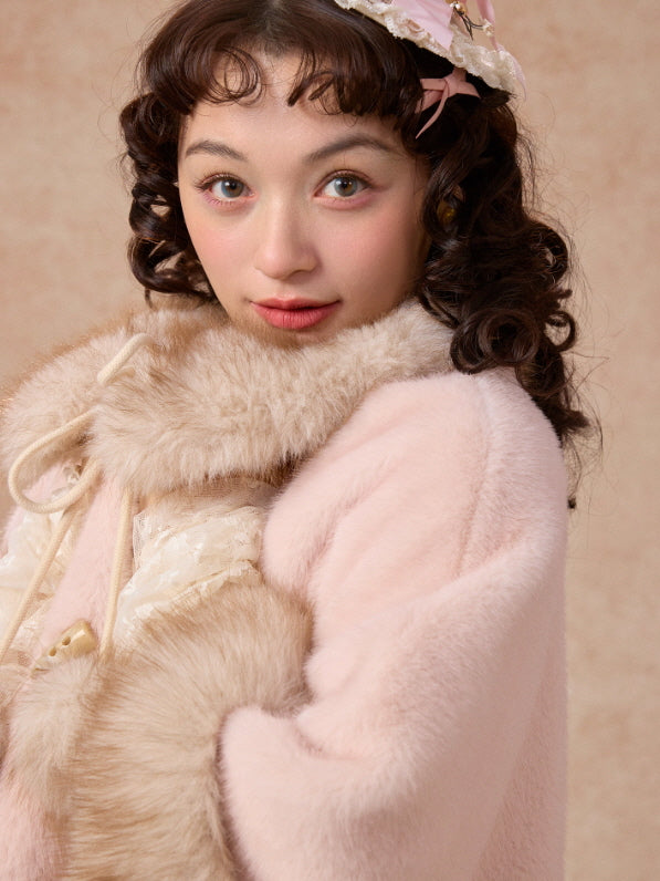 Whisper Fur Trim Cape Coat