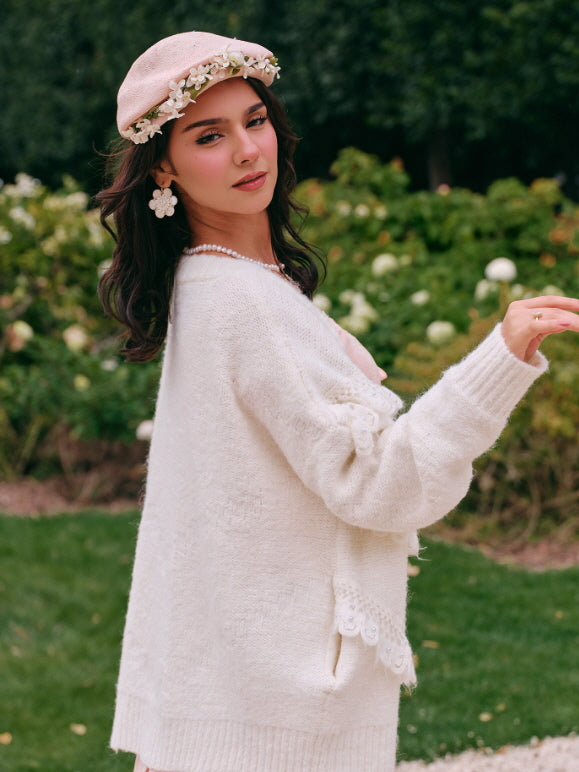 Lace Whisper Romantic Knit Cardigan