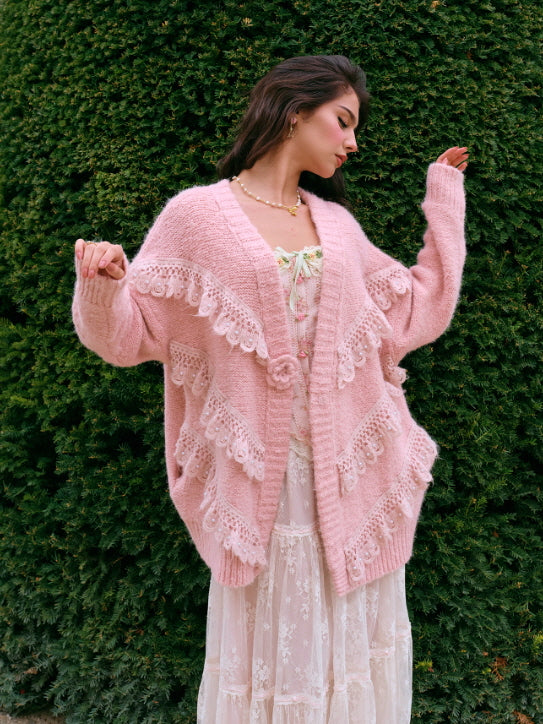 Lace Whisper Romantic Knit Cardigan