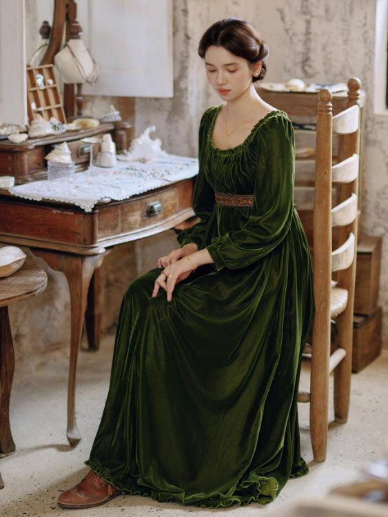 Emerald Velvet Renaissance Dress