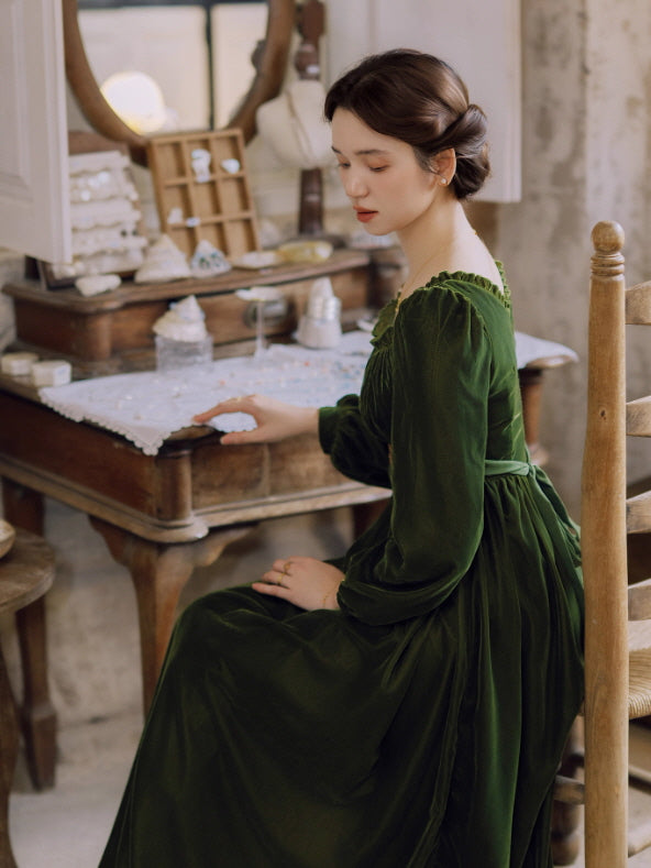Emerald Velvet Renaissance Dress