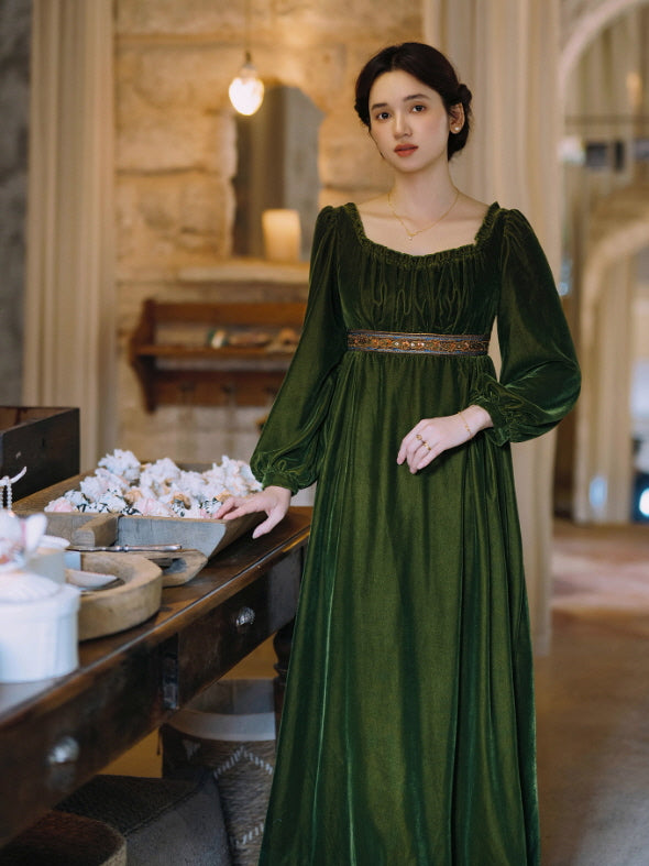 Emerald Velvet Renaissance Dress