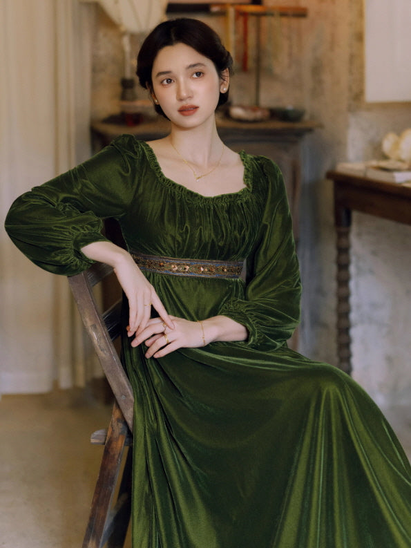 Emerald Velvet Renaissance Dress