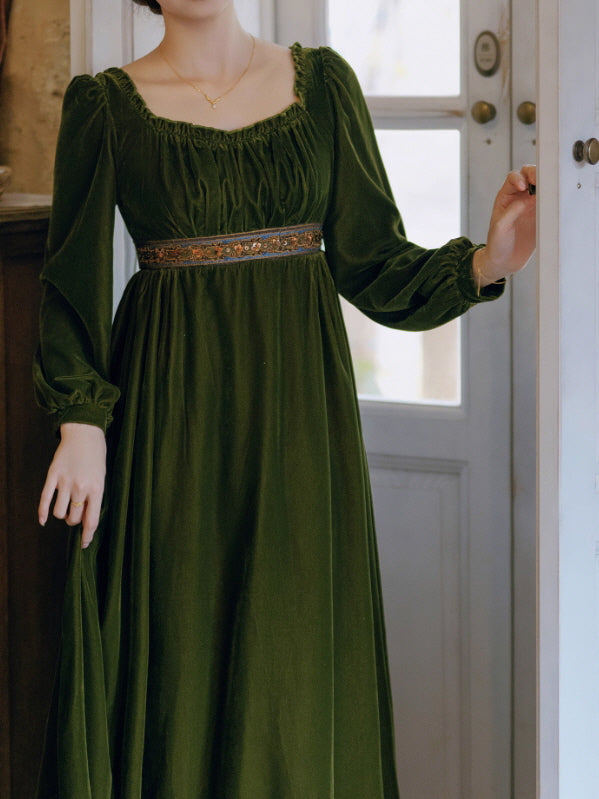 Emerald Velvet Renaissance Dress