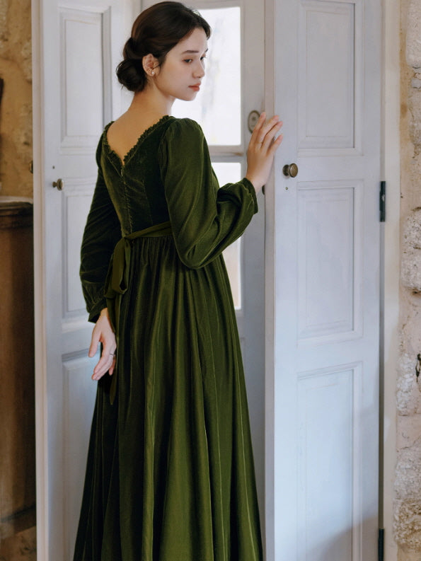 Emerald Velvet Renaissance Dress