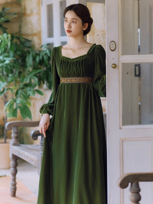 Emerald Velvet Renaissance Dress