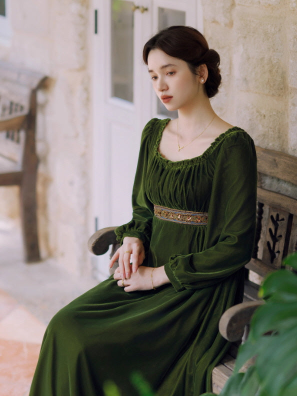 Emerald Velvet Renaissance Dress