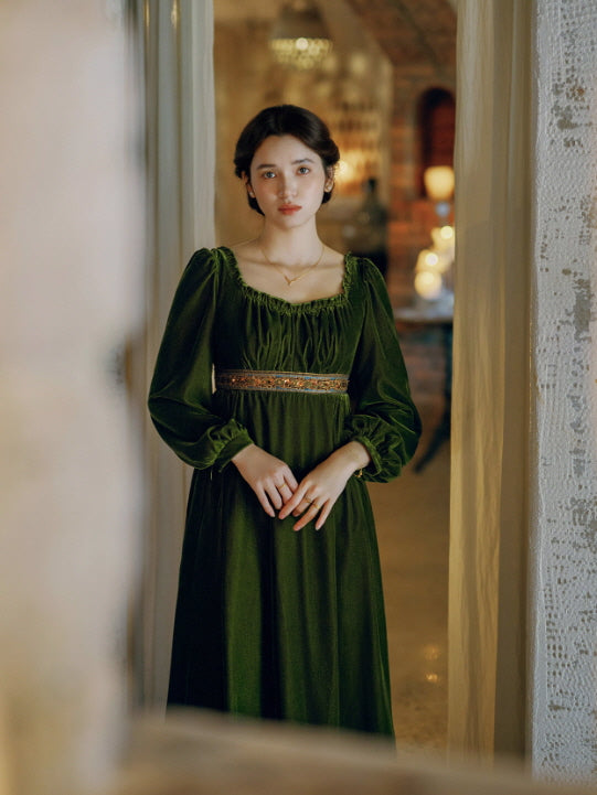 Emerald Velvet Renaissance Dress