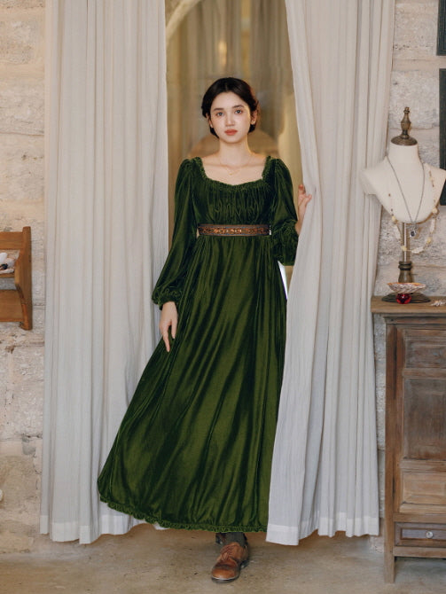 Emerald Velvet Renaissance Dress
