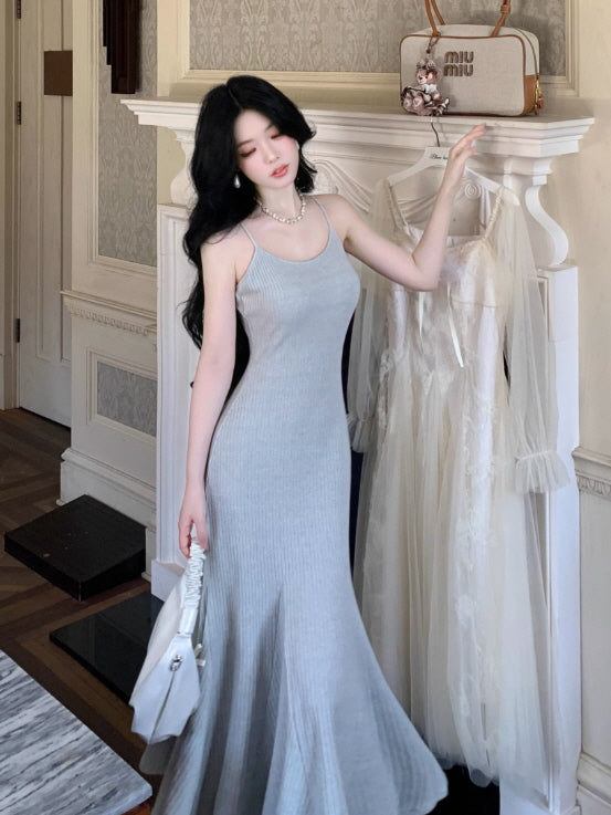 Frosted Ribbon Knit Dress & Cardigan