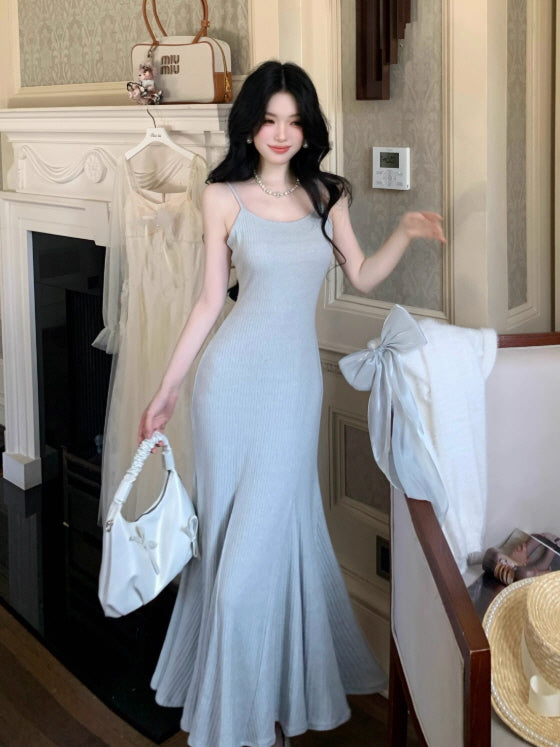 Frosted Ribbon Knit Dress & Cardigan