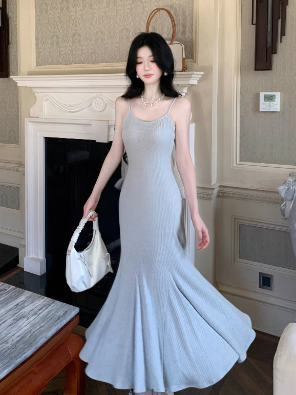 Frosted Ribbon Knit Dress & Cardigan