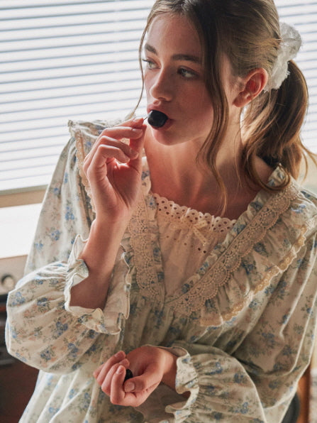 Blue Garden Vintage Lace Nightgown