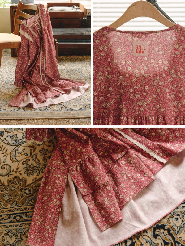 Vintage Rose Ruffle Lace Nightgown