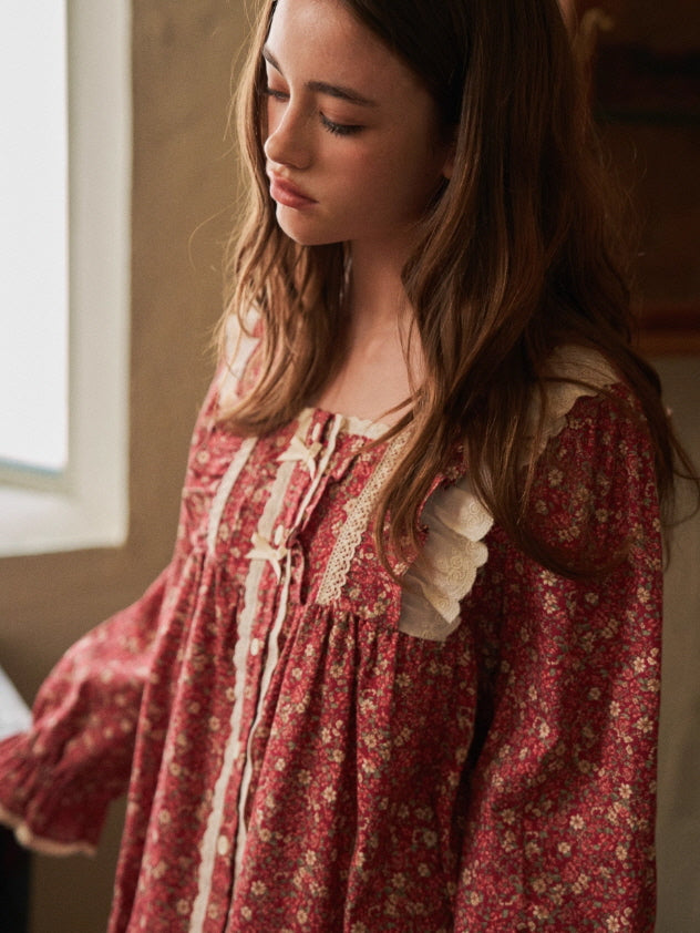 Rose Garden Vintage Lace Loungewear Set