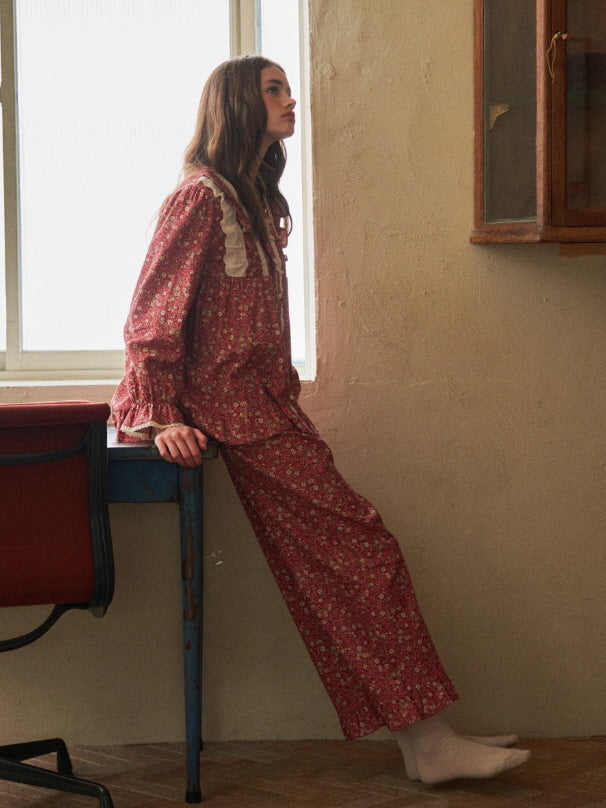 Rose Garden Vintage Lace Loungewear Set