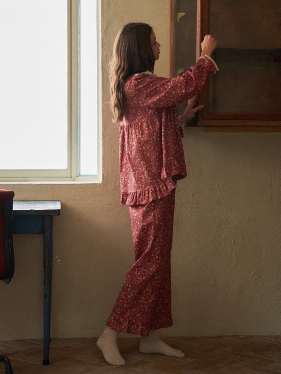 Rose Garden Vintage Lace Loungewear Set