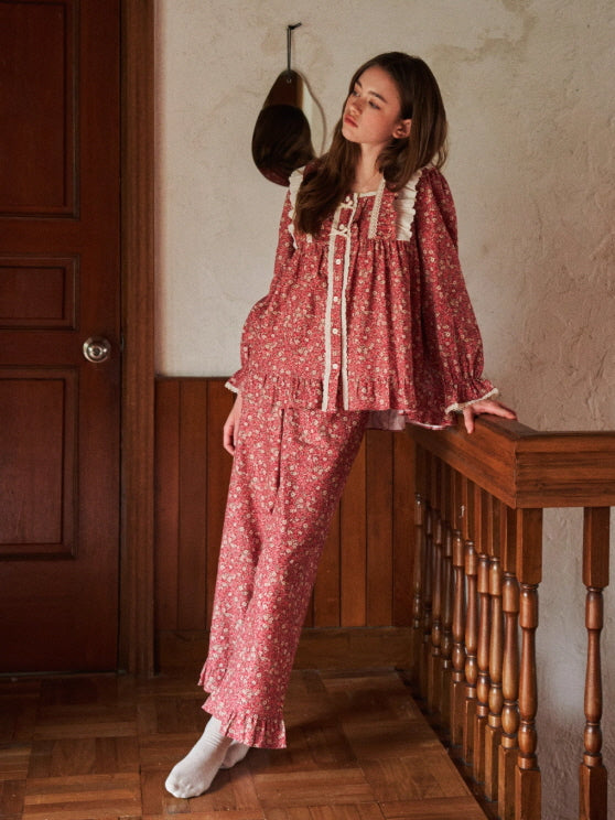 Rose Garden Vintage Lace Loungewear Set