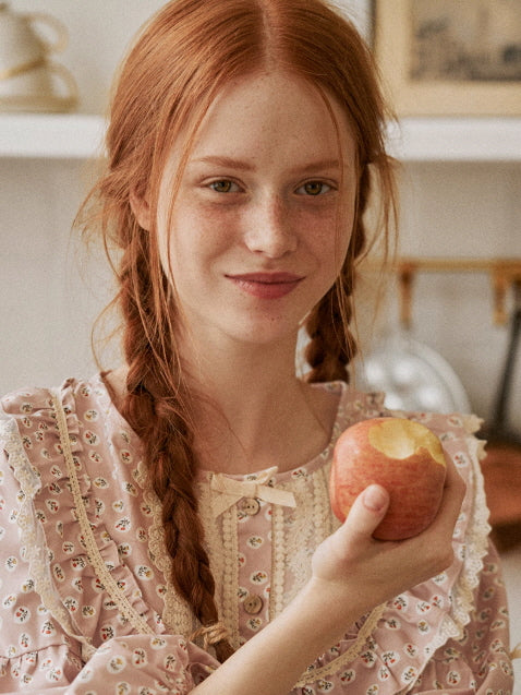 Blush Daisy Lace Ruffle Loungewear Set