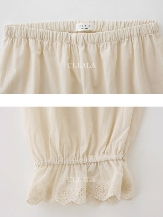 Beige Gingham Lace Ruffle Nightgown