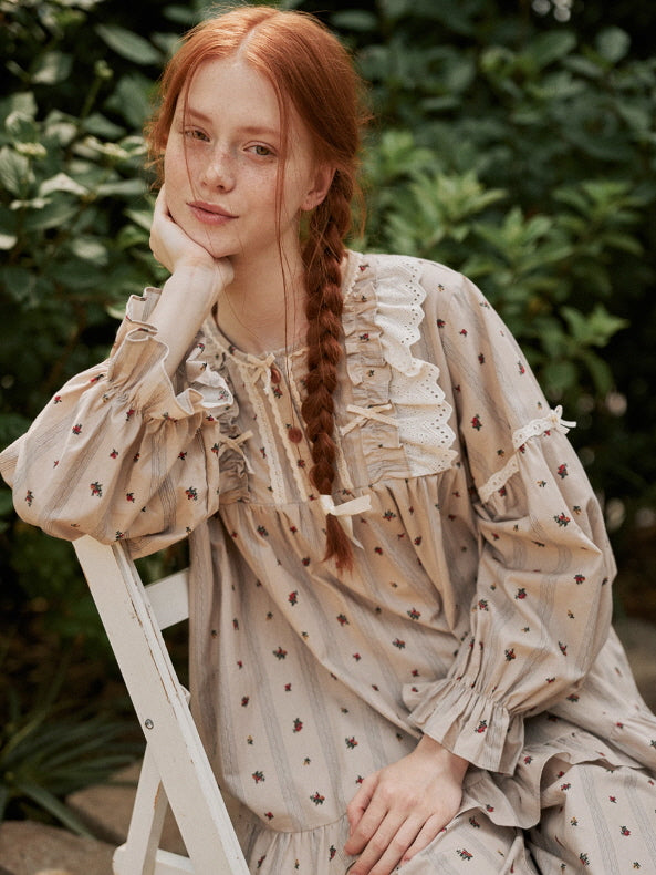 Rosebud Cottage Ruffle Loungewear Set