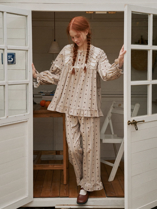 Rosebud Cottage Ruffle Loungewear Set