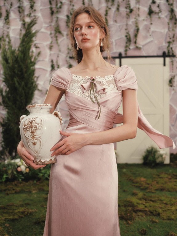 Blush Garden Ribbon Dress