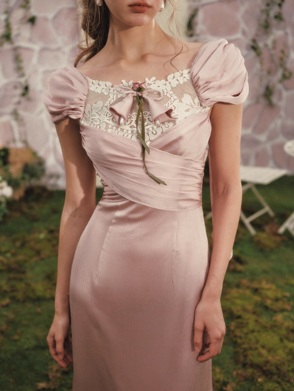 Blush Garden Ribbon Dress