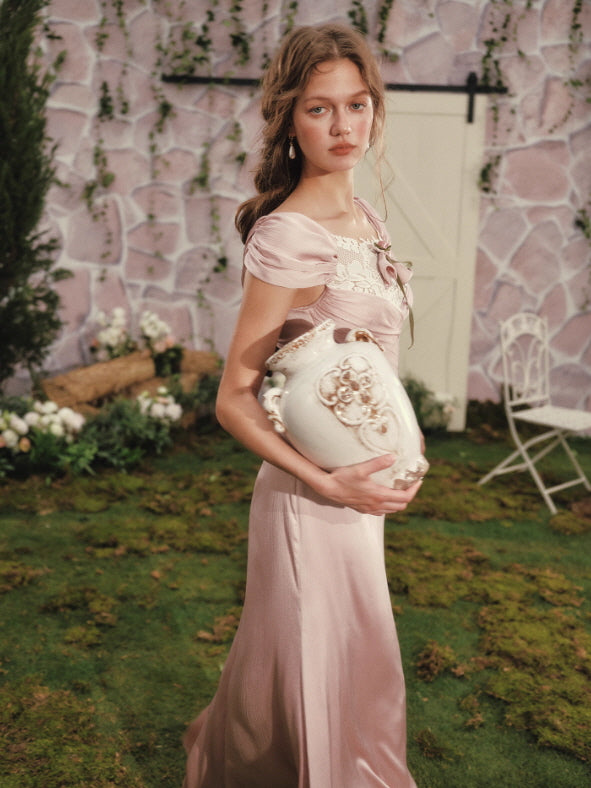 Blush Garden Ribbon Dress