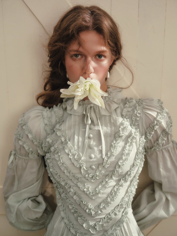 Sage Lily Victorian Garden Dress