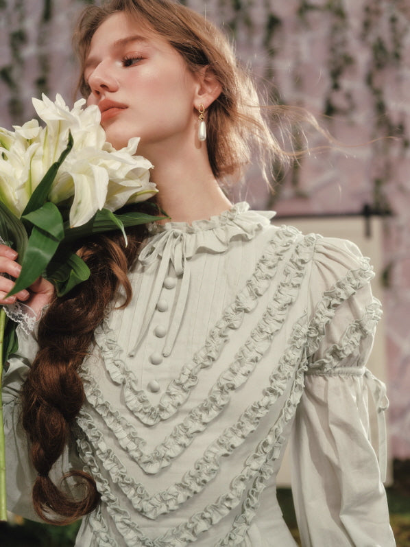 Sage Lily Victorian Garden Dress