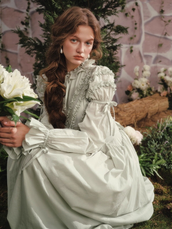 Sage Lily Victorian Garden Dress