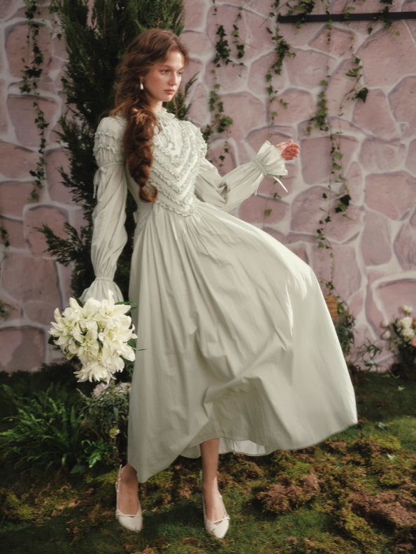 Sage Lily Victorian Garden Dress