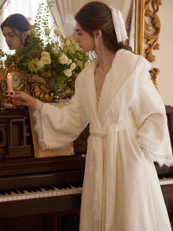 Rose Veil Lace Hooded Robe