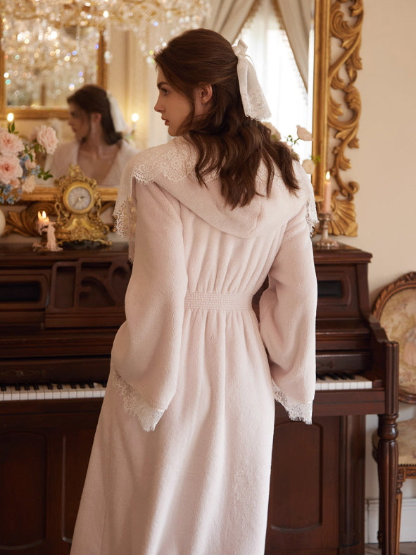 Rose Veil Lace Hooded Robe