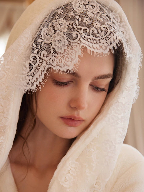 Rose Veil Lace Hooded Robe