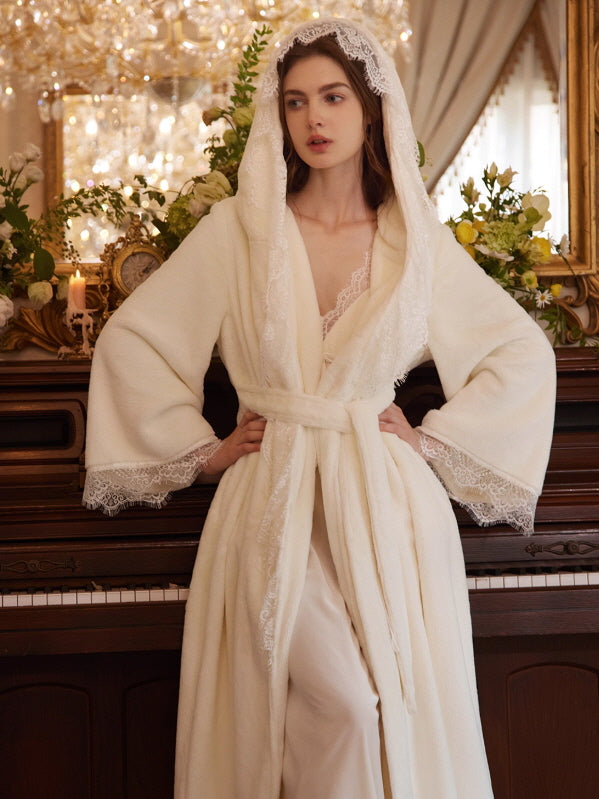 Rose Veil Lace Hooded Robe