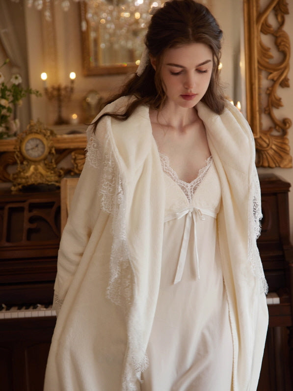 Rose Veil Lace Hooded Robe